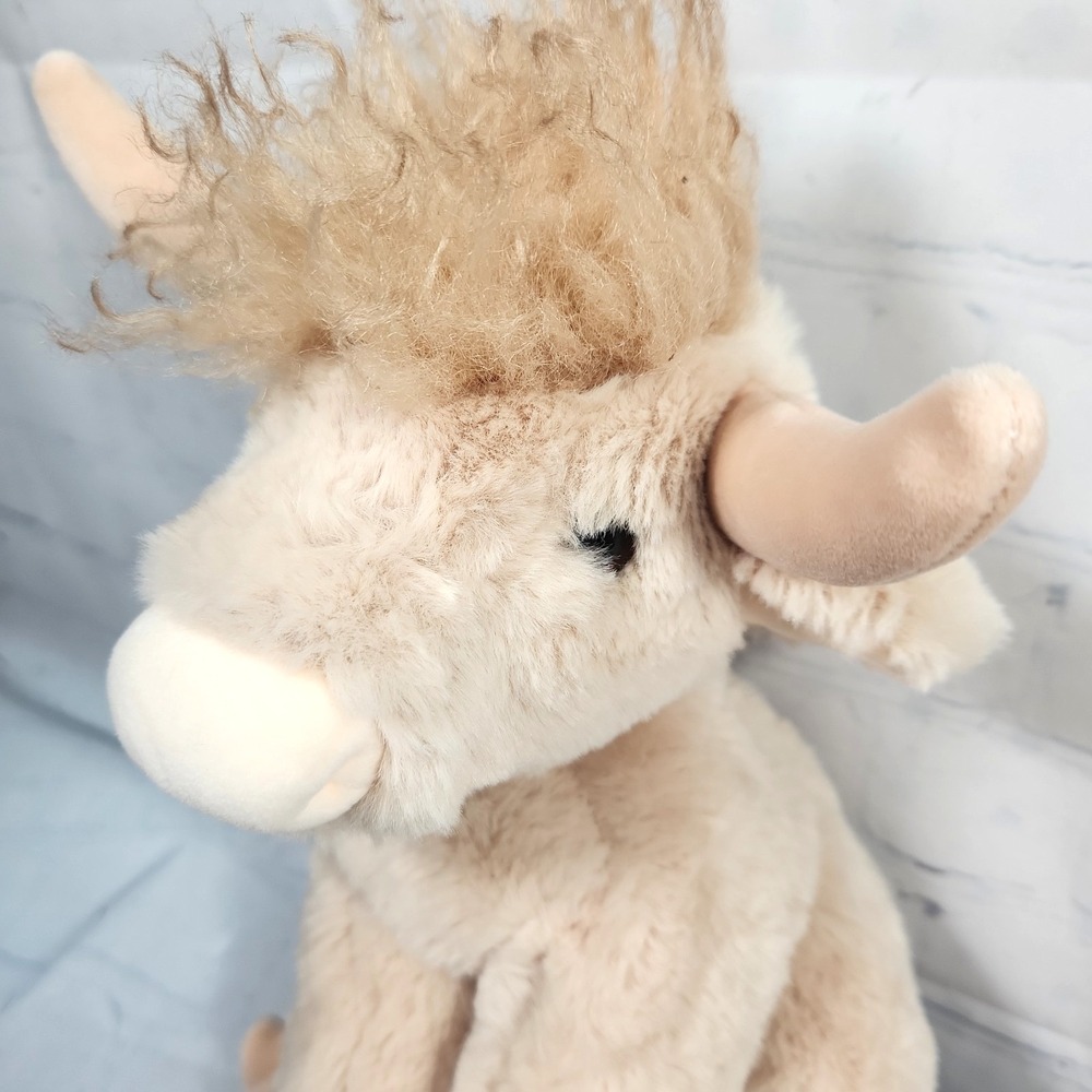 Douglas Cuddle Toys Softs  10in Laddie Highland Cow Plush Beige Tan Color